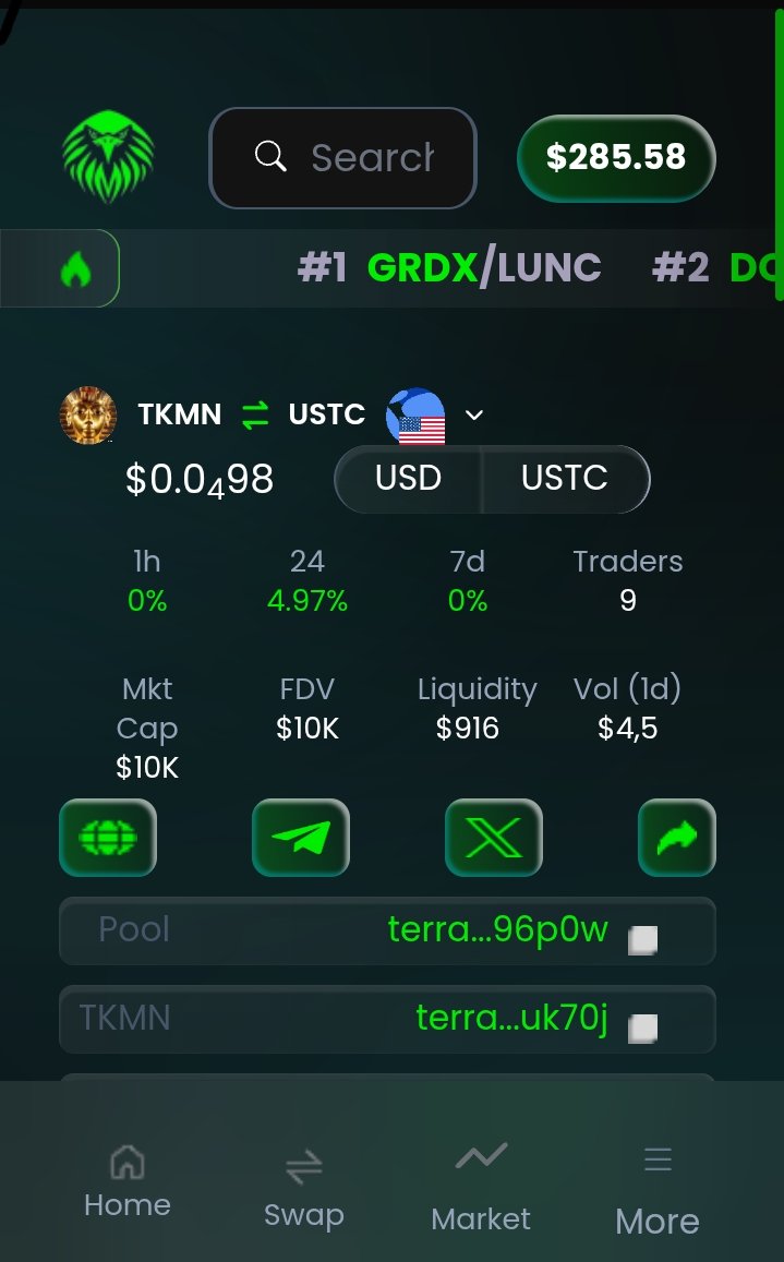 TKMNCOIN's tweet photo. Hello #Lunc and #tkmn community.

#tkmn team added another 50k #ustc Liquidity to tkmn/ustc pair.⚒️

This means being able to trade safely with less slippage.👌

#Lunc #ustc #terra #juris #Lunctron #bnb  #aster #Luna #SMF 

https://t.co/V1AhaQ0TId https://t.co/skfVqxppc7