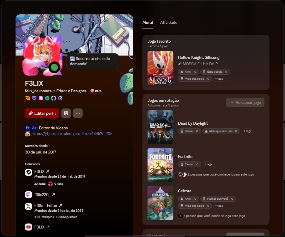 Me julguem pelo meu perfil do Discord