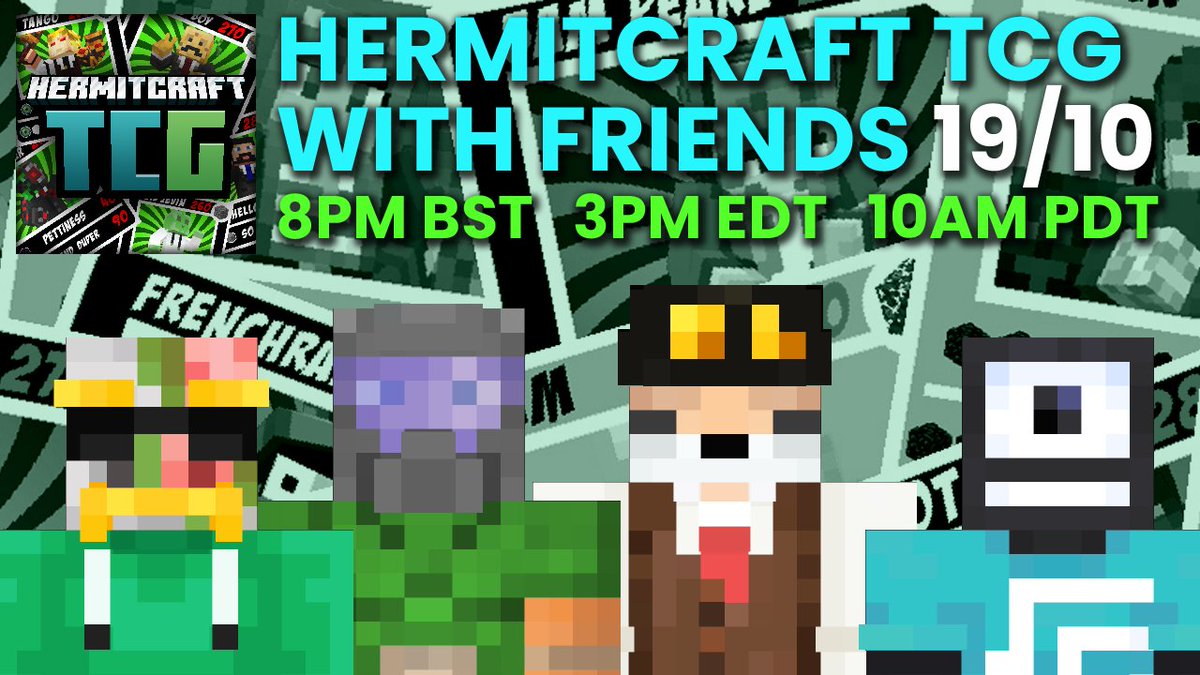 More TCG action on Sunday! Hope to see you there :-)
twitch.tv/xisuma/schedul…