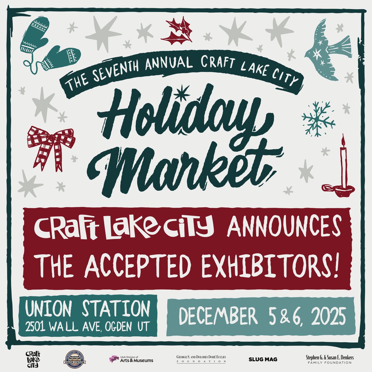 craftlakecity's tweet photo. The most wonderful time of the year is almost here! 🎄

Our 2025 Holiday Market exhibitors are live — full of creativity, craftsmanship &amp; community spirit.

 🎁 Join us at Ogden’s historic Union Station &amp; shop local → https://t.co/gilrfVROfJ
#CLCHolidayMarket #ShopLocal https://t.co/dNbW1CzAUr