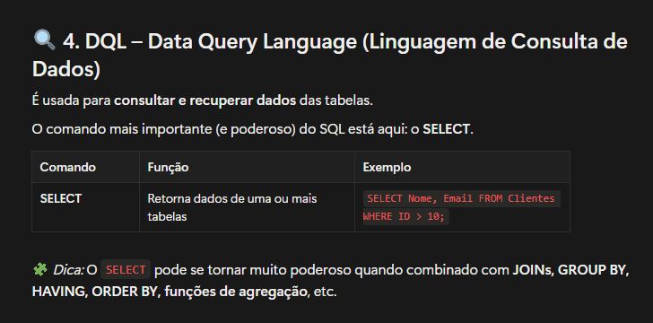 codedreams_'s tweet image. 🟡 Da séria série &quot;SQL&quot; - OS 4 GRUPOS DE COMANDO

No SQL, os comandos são organizados em 4 grupos principais, cada um com um propósito essencial dentro do banco de dados.

Entender essa divisão é o primeiro passo pra dominar consultas e manipulação de dados.

Link do Notion:…