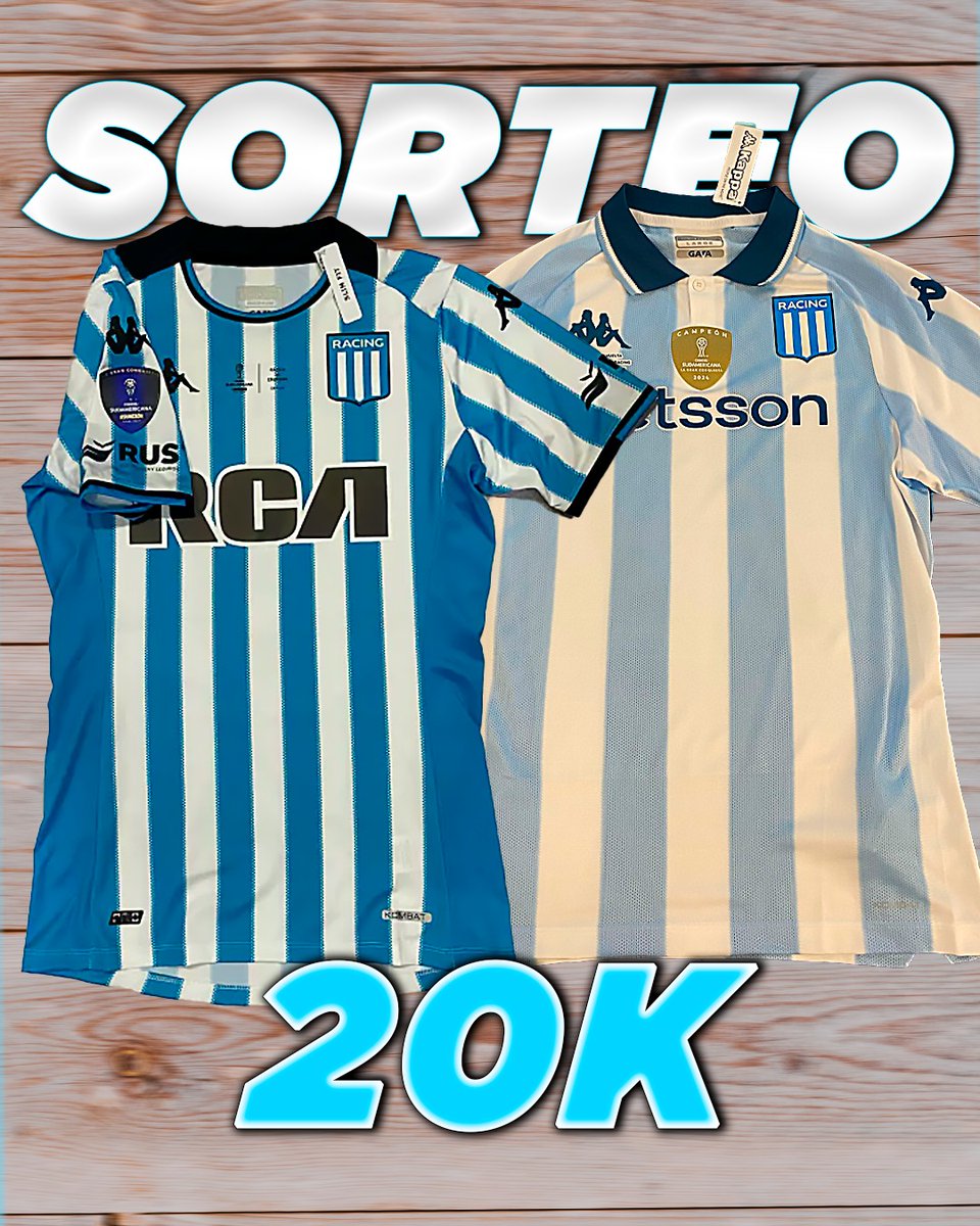 LO PROMETIDO ES DEUDA 😉

Como #RacingOnline llegó a los 20K de suscriptores en Youtube, sorteamos las camisetas del #Racing Campeón de la Sudamericana y la Recopa.

PARA PARTICIPAR ▶️ yt.openinapp.co/nyjxo