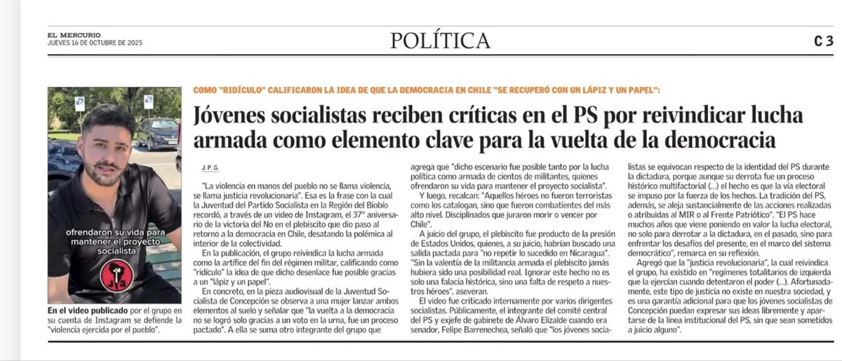 “El PS, hace muchos años que viene poniendo en valor la lucha electoral, no solo para derrotar a la Dictadura, en el pasado, sino para enfrentar los desafíos del presente, en el marco del sistema democrático.” 👇