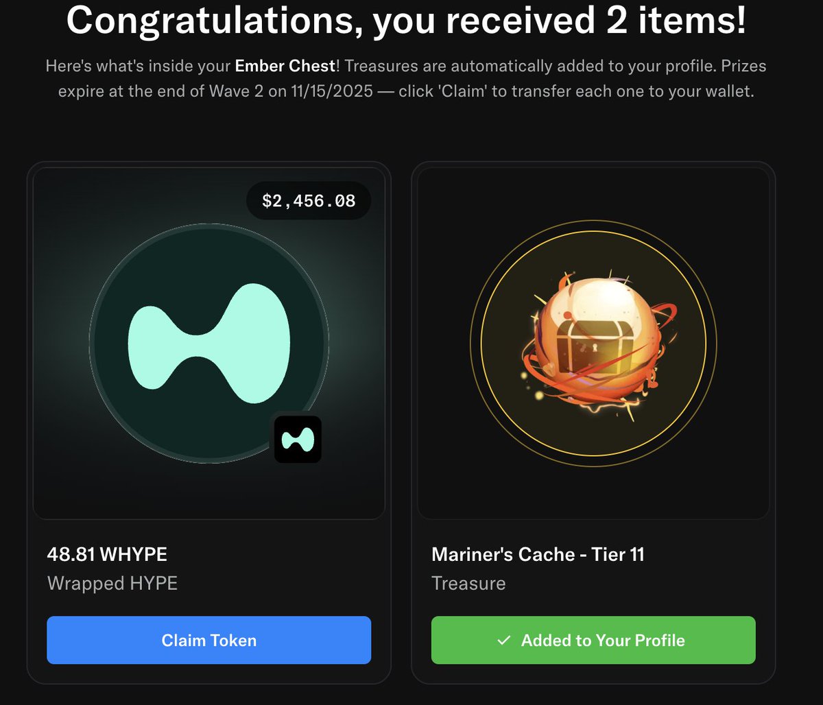 steven.hl (@stevenyuntcap) on Twitter photo If you bought or sold some Hypurrs on Opensea, you may have some HYPE to claim from their rewards system. I don't know how it works, I just know they have given me 48 HYPE.
opensea.io/rewards/reward…
Hyperliquid If you bought or sold some Hypurrs on Opensea, you may have some HYPE to claim from their rewards system. I don't know how it works, I just know they have given me 48 HYPE.
opensea.io/rewards/reward…
Hyperliquid