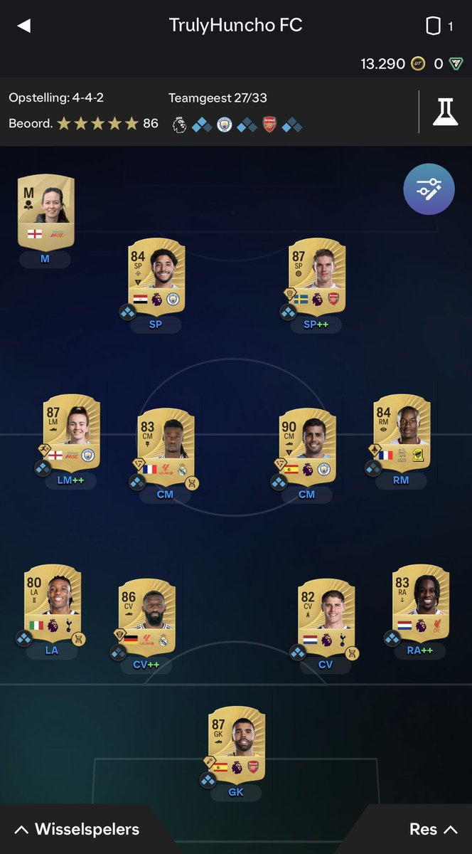 Pretty solid team after playing for 2 weeks and finally figured it out, first weekend league stream this weekend 🏆