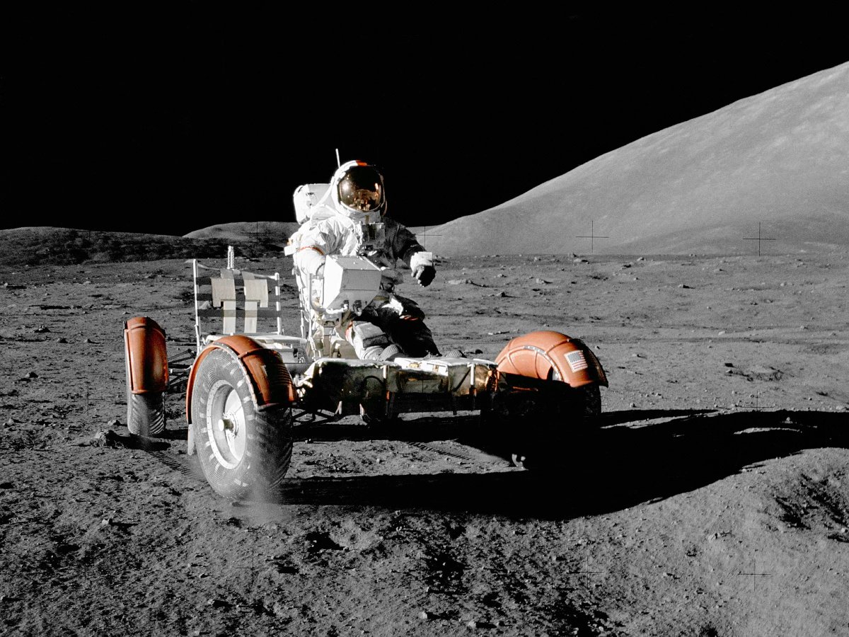There is no more male idea in the entire universe than "Why don't we fly to the moon and drive around?"