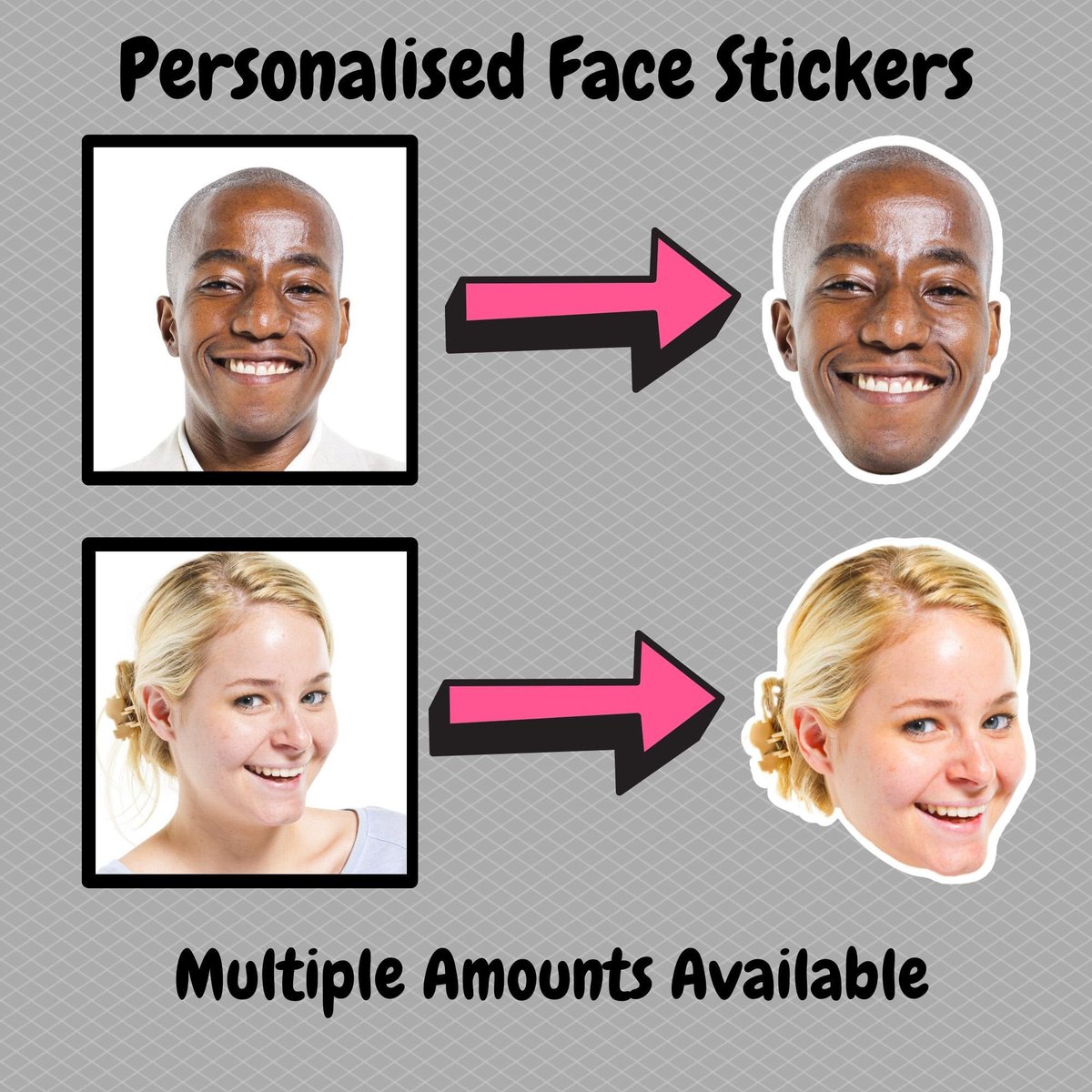 Clever_Gifts's tweet image. Personalised Custom Vinyl Face Stickers, Makes A Unique Personalised Gift!  Multiple Amounts Available, FREE POSTAGE tuppu.net/fc77a0a8  #VinylStickers