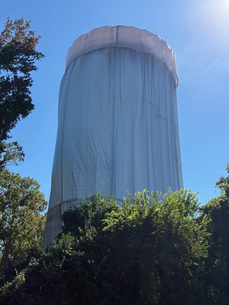 Many of you have asked... What’s behind the curtain?

Our Phoenix Street Water Tank is currently undergoing exterior renovations as a part of our ongoing tank maintenance program. We are sandblasting and applying a new protective coating, ensuring many more years of operation.