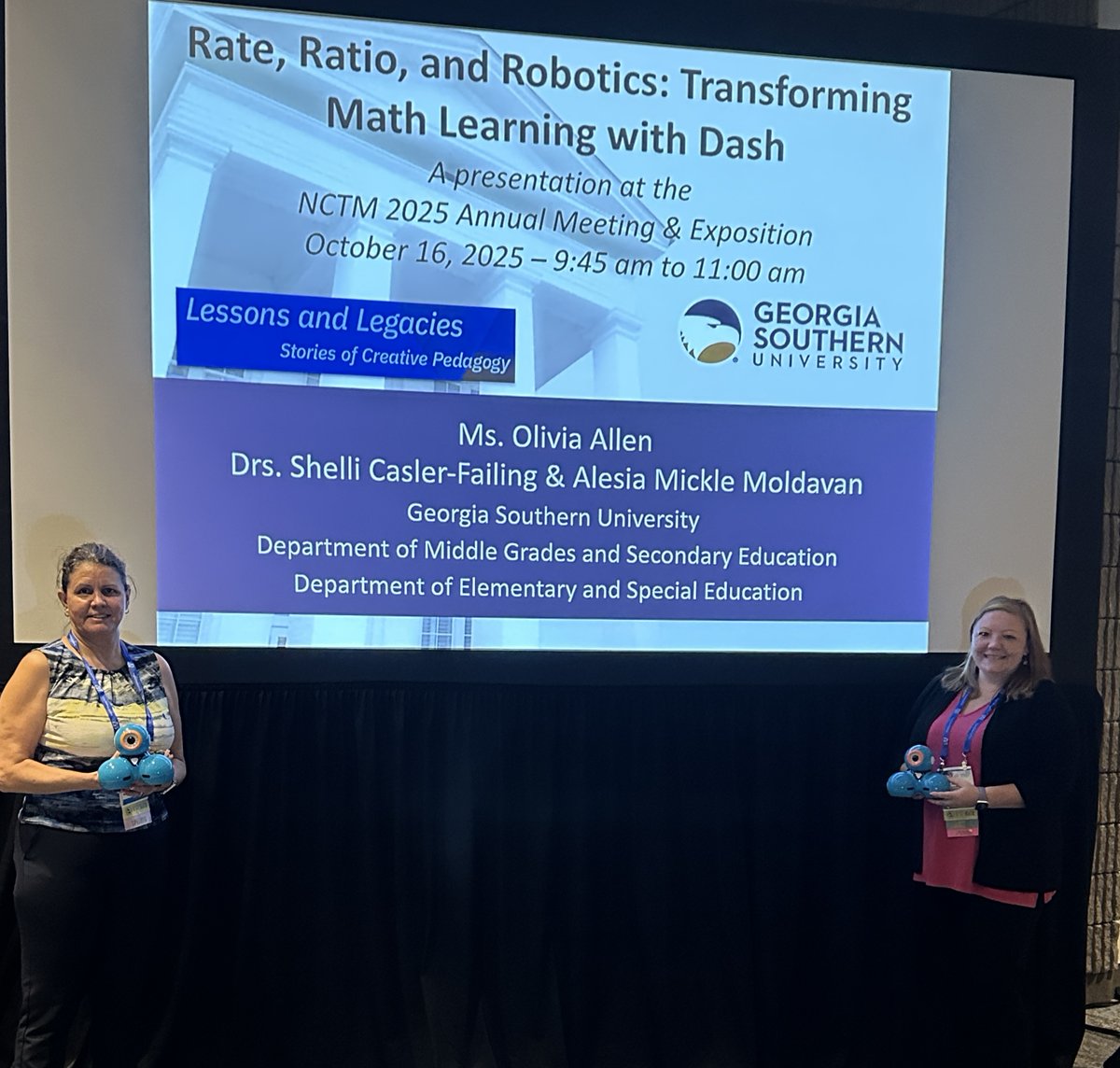 DrCaslerFailing's tweet image. Our 1st Presentation at #NCTMATL25 was a huge success! We had a room full of teachers learning about Dash! @WonderWorkshop - thank you for your support!
#mathisfun
@GeoSouthernCOE