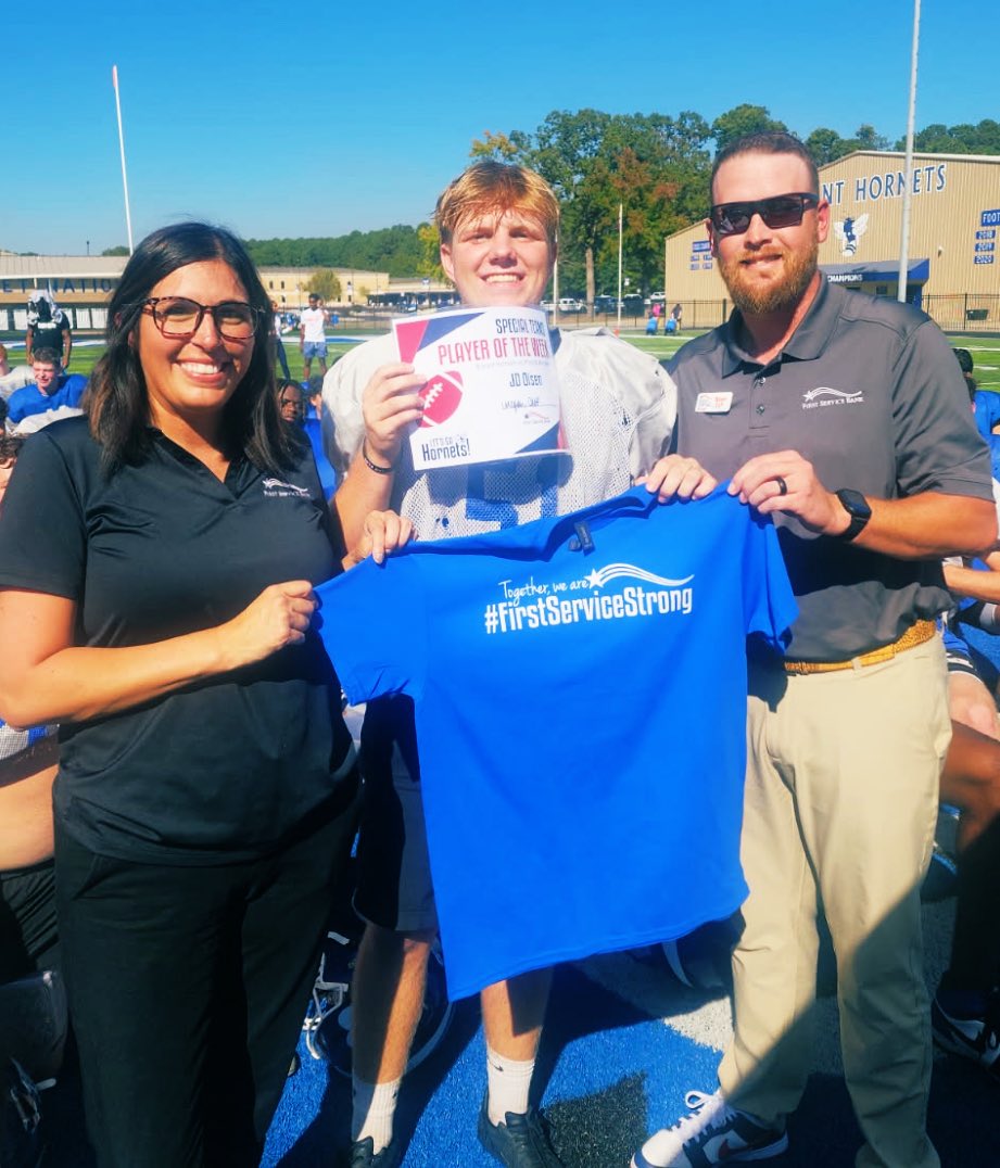 Blessed to receive special teams player of the week! 
<a href="/FirstServiceBnk/">First Service Bank</a>