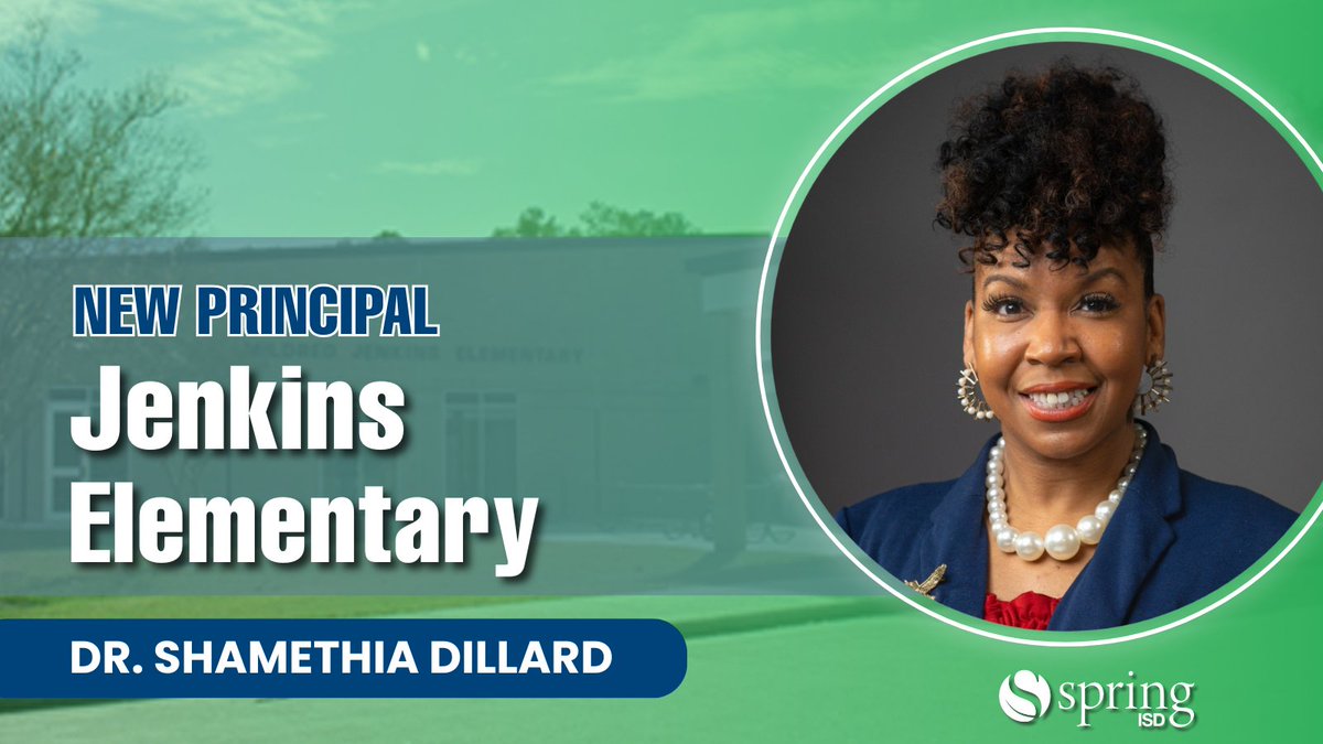 SpringISD's tweet image. We’re proud to welcome Dr. Shamethia K. Dillard as the new principal of Jenkins Elementary! 🎉 With 23+ years in education and 10 in Spring ISD, Dr. Dillard brings a passion for transforming schools and empowering students. 💙 @SISD_CoA @Jenkins_Jaguars