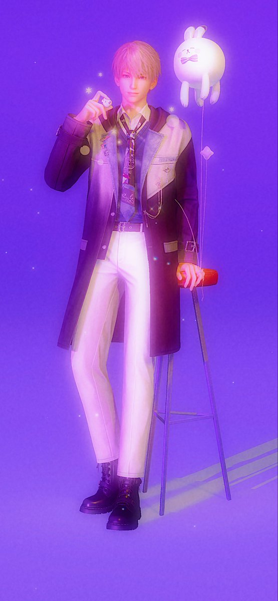 Jasminchan80s's tweet image. Happy Birthday, Xavier. You and I have the same birth of the month, and I’ll wish you a happy birthday, bestie. 💜🐰⭐️🎂 #LoveandDeepspace #Tezza #Retro