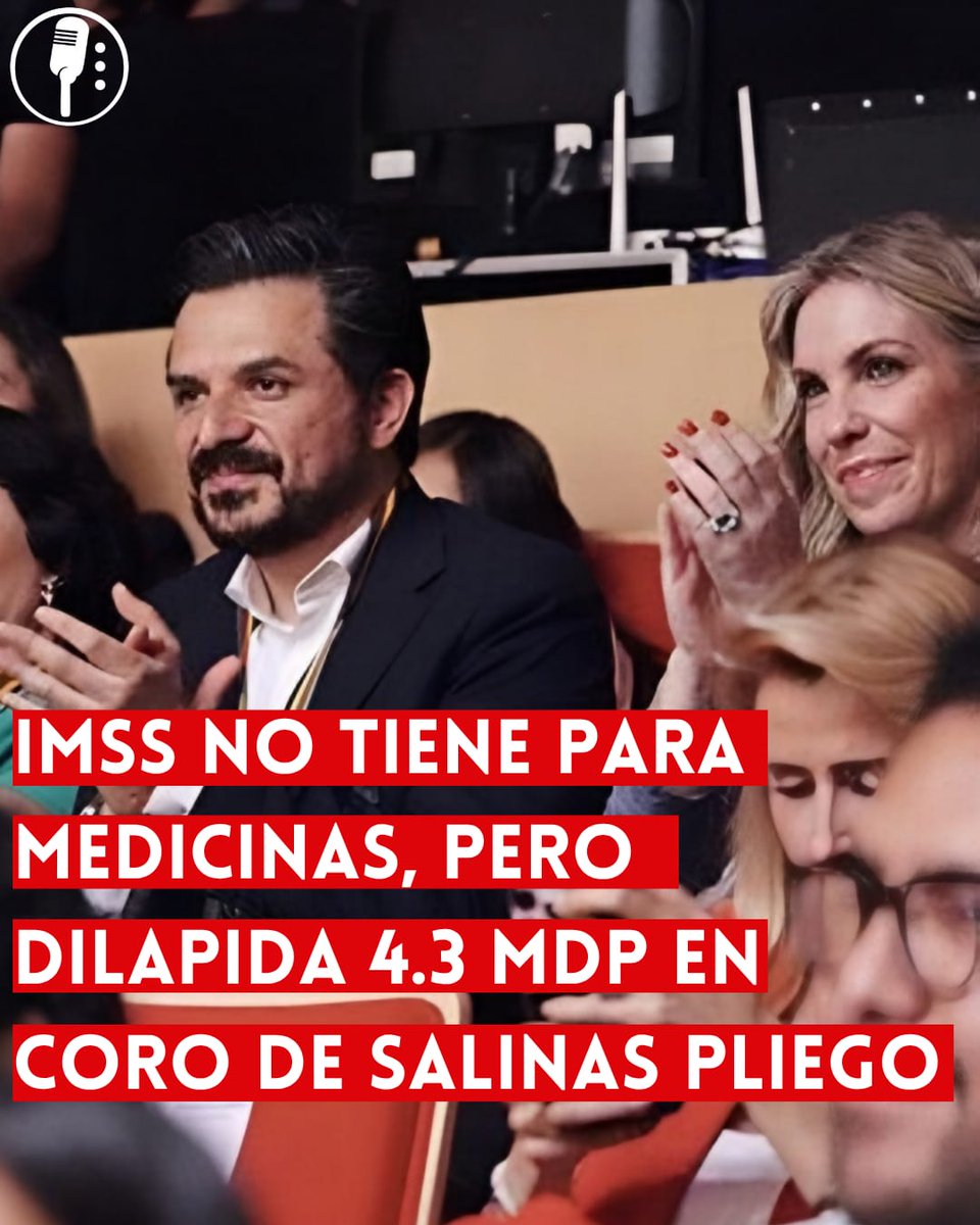 ⭕ OJO: IMSS NO TIENE PARA MEDICINAS, PERO DILAPIDA 4.3 MDP EN CORO DE SALINAS PLIEGO 

IMSS (<a href="/Tu_IMSS/">IMSS </a>) gasta 4.3 mdp en coros de Salinas Pliego (<a href="/RicardoBSalinas/">Don Ricardo Salinas Pliego</a>) mientras miles de recetas quedan sin surtir. Un proyecto costoso sin resultados claros ni sedes oficiales.