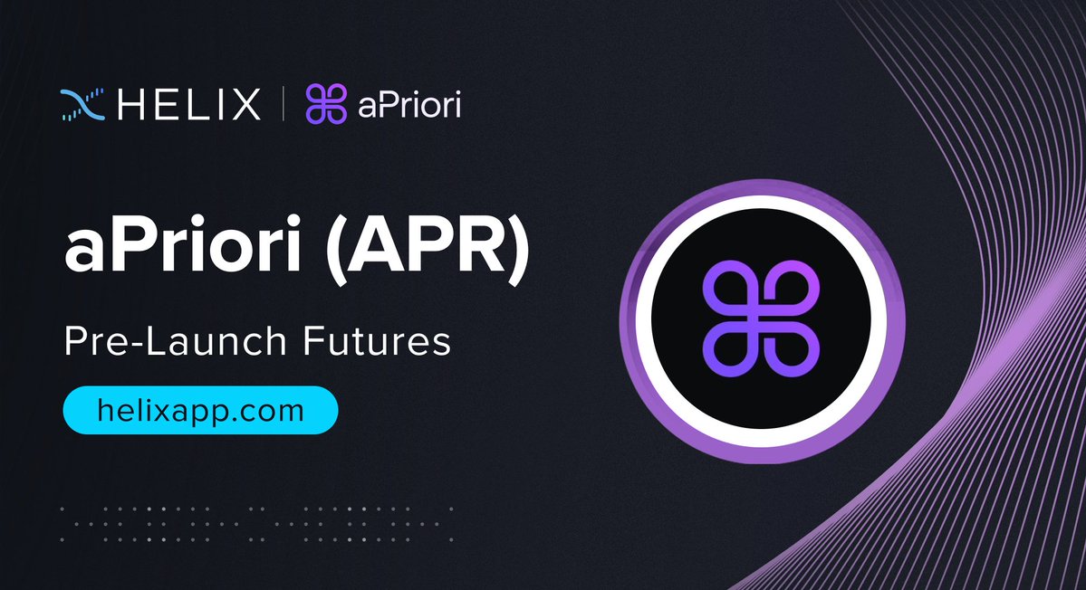 HelixMarkets's tweet image. .@aPriori is now live on Helix!

Trade leveraged exposure to aPriori $APR — the leading MEV-powered liquid staking platform on @monad.

Backed by MEV rewards and liquid aprAPR tokens, the future of aPriori staking starts here.

Trade now on Helix Desktop &amp;amp; Mobile.🧬