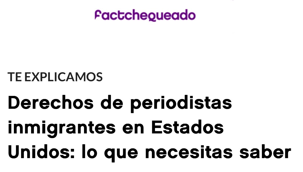 &gt;&gt; En <a href="/CPJAmericas/">CPJ Américas</a> conversamos con <a href="/wendyselene/">Wendy Selene Pérez</a> de <a href="/factchequeado/">Factchequeado</a> sobre los derechos de periodistas inmigrantes en EEUU. Aquí lo que debes saber (esta información no constituye asesoría legal): factchequeado.com/teexplicamos/2… Consulta el kit de seguridad de <a href="/pressfreedom/">Committee to Protect Journalists</a> aquí: