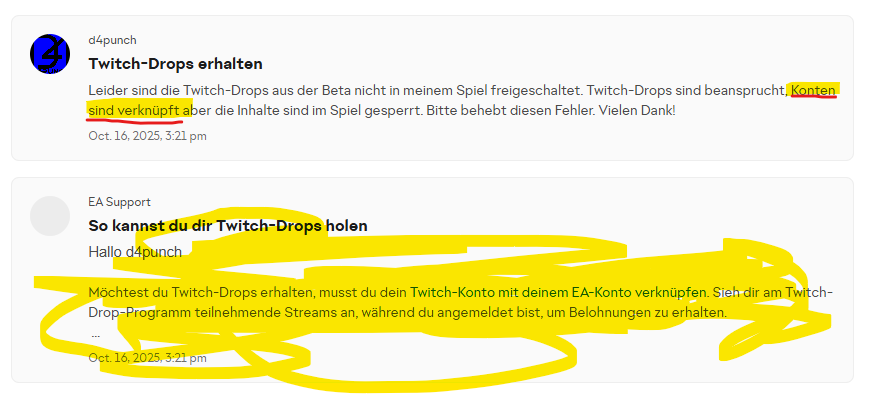 D4punch_Gaming's tweet photo. @BattlefieldEADE Man bekommt keine Hilfe und fühlt sich dezent verarscht. Das ist der EA Support. Danke für nichts. https://t.co/QfaYqlaBfS