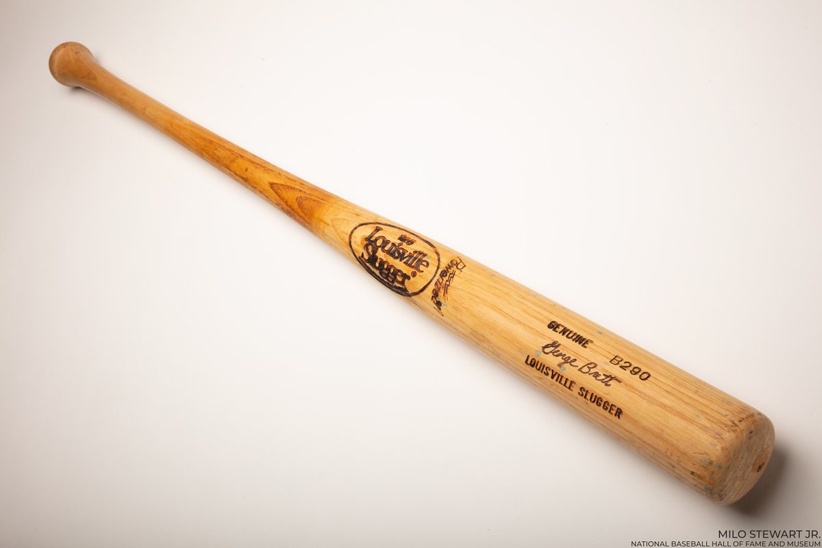 George Brett could hardly be contained in the 1985 ALCS, using this bat as he drove in five runs and scored six times to go along with a 1.326 OPS.

The third baseman earned Series MVP honors 40 years ago today en route to Kansas City’s first title. ow.ly/gaKS50Xcpoe