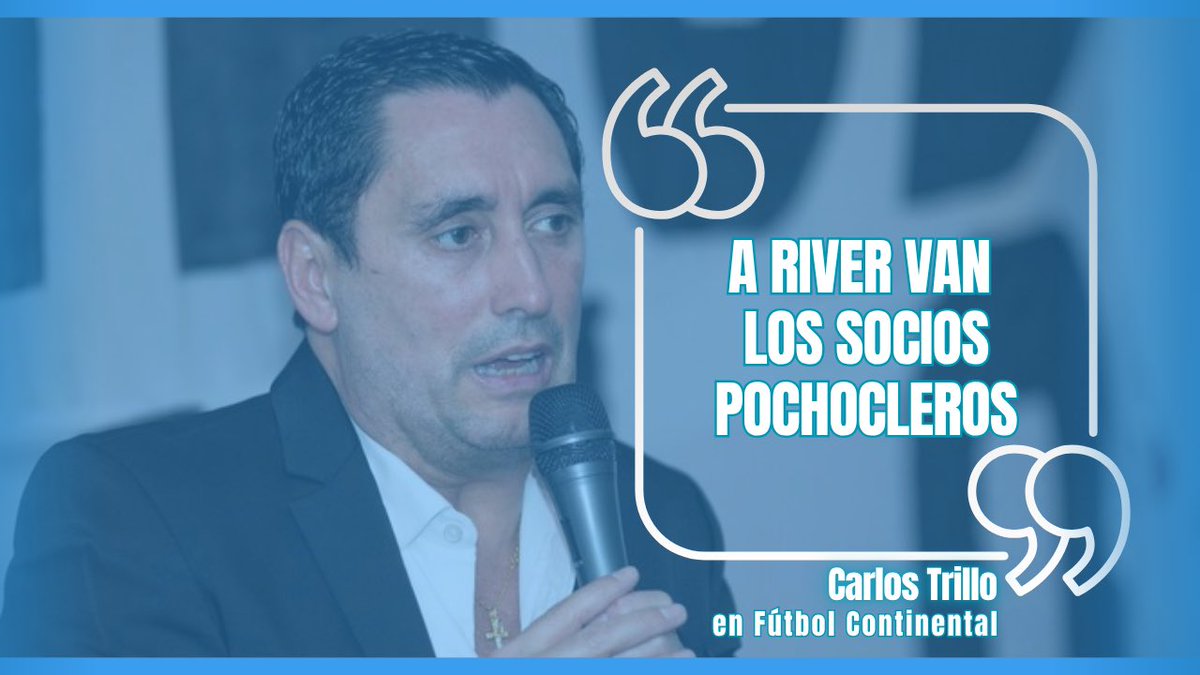 <a href="/DrCarlosTrillo/">Carlos Trillo</a> <a href="/pabloladaga/">Pablo Ladaga</a> <a href="/marcelonasarala/">marcelo nasarala</a> <a href="/CeciliaFranco/">Cecilia Franco</a> 🗣️ #RiverPlate | “El socio tiene que elegir qué conducción quiere: el elitista, cómo ahora, o para el socio. En la tribuna ves gente que no sabe las canciones”.

👉 <a href="/DrCarlosTrillo/">Carlos Trillo</a>, candidato presidencial en el Millonario, en vivo por Fútbol Continental.