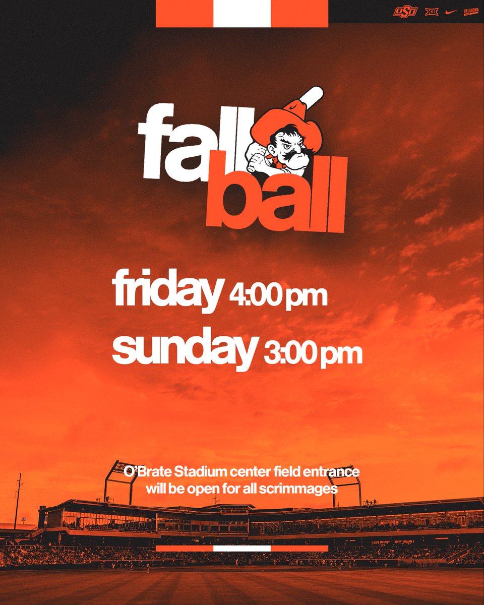 Enjoy America’s Greatest Homecoming and come see us at O’Brate! 

🆓 Admission 

#GoPokes