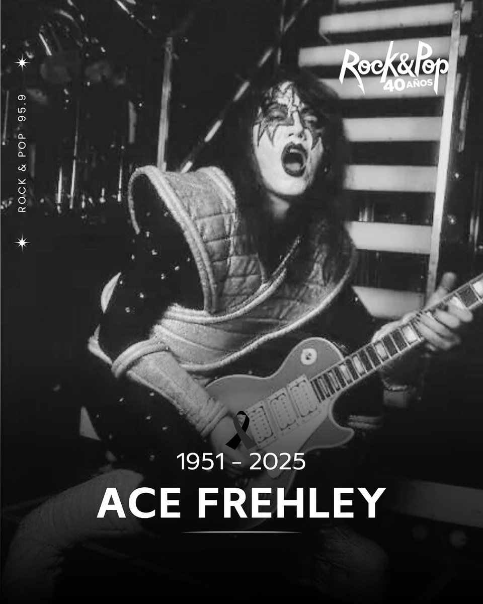 fmrockandpop's tweet image. 🖤 Murió Ace Frehley 

El universo del rock pierde hoy a una de sus figuras más emblemáticas, el legendario Spaceman 🚀

En KISS, deslumbró con un sonido inconfundible que lograba llevarte a otra dimensión🌌

🕊️Hasta siempre, Spaceman 
Gracias por el rock 🤘🏻