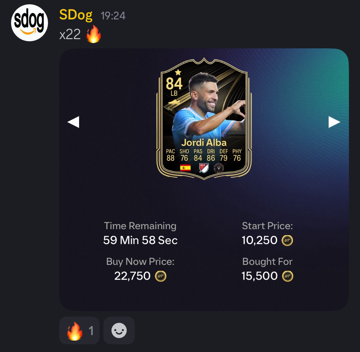 We ALWAYS give you cards to club stock in your club for either future evos or links etc ✅

Today we sold Jordi Alba 🇪🇸 who we sold for 6k PAT per card 💰

I have plenty more posted in my group. 

Don’t miss out 🤝