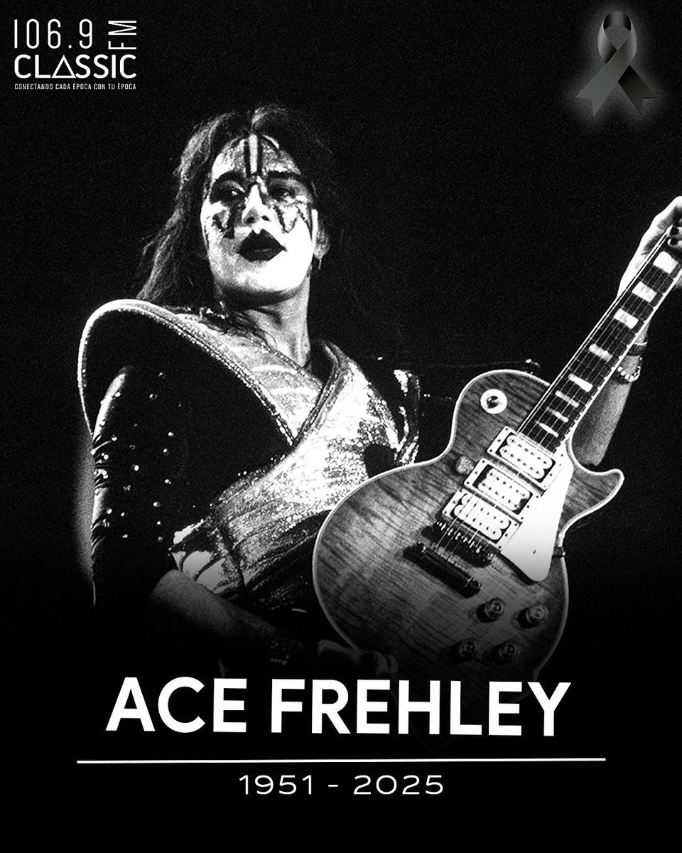 Classic1069fm's tweet image. Hoy nos despedimos de un GRANDE del rock…

Se ha confirmado el fallecimiento de Ace Frehley, quien fue el guitarrista y miembro fundador de KISS. 

Un músico que creó riffs que dejaron huella en himnos como “Shock Me”,“Rocket Ride” o su éxito solista “New York Groove”.
QEPD 🕊️