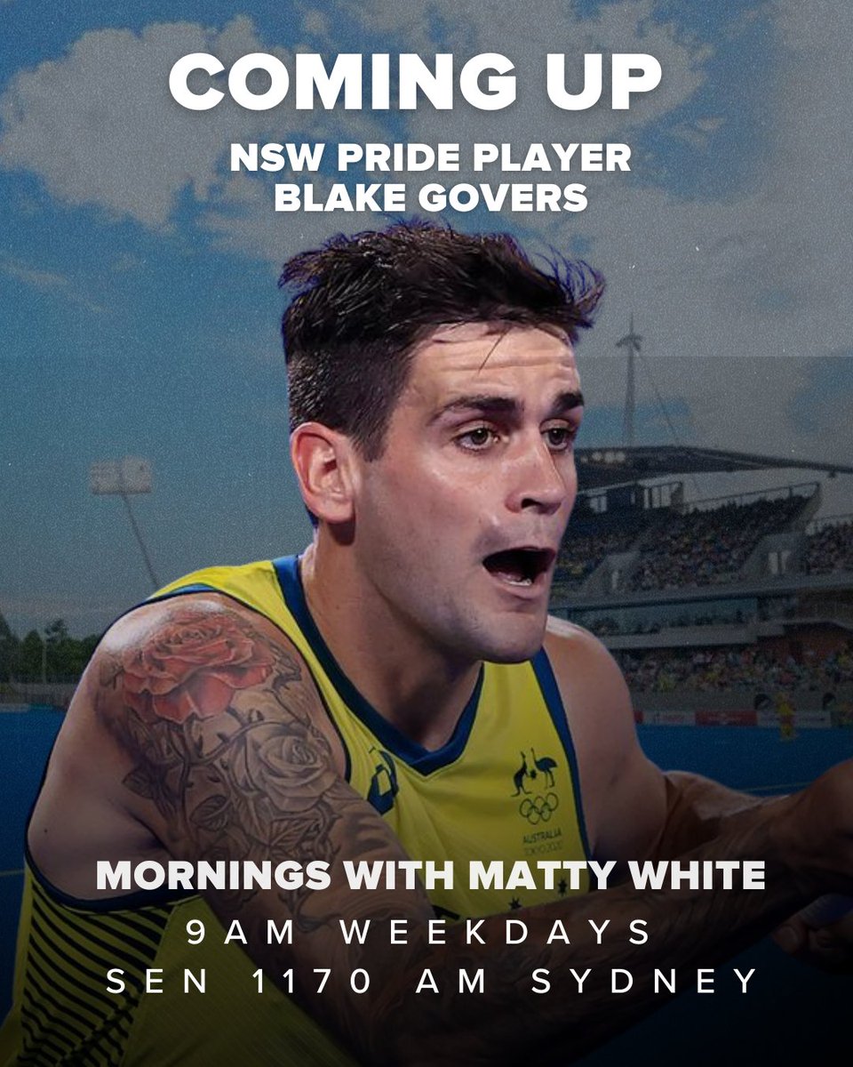 🚨🚨🚨

On shorlty, <a href="/JulianKing15/">Julian King</a> will be catching up with <a href="/Hockey_NSW/">Hockey NSW</a> Pride player, <a href="/GoversBlake/">Blake Govers</a> 🏑

Call 1300 01 1170 or text 04578 736 736

Listen here:

sen.com.au/listen