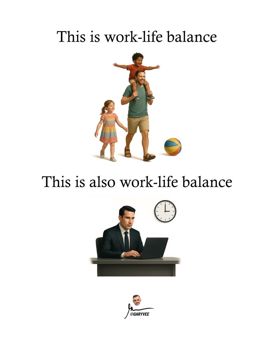 No one gets to tell you how to LIVE YOUR WORK-LIFE BALANCE - there’s no rules on this .. besides keep chipping away at it … and reminder 🚨… you can change your “work life balance” every year based on the realities of your life

❤️❤️❤️ it’s your life .. not anyone else’s… give