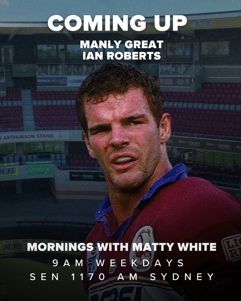 🚨🚨🚨

<a href="/SeaEagles/">Manly Warringah Sea Eagles</a> great, <a href="/ThisIanRoberts/">Ian Roberts (he/him)</a> will be joining <a href="/JulianKing15/">Julian King</a> shorlty to talk about the <a href="/epilepsy_fdn/">Epilepsy Foundation of Australia</a>! 👍

Call 1300 01 1170 or text 0457 736 736

Listen here:

sen.com.au/listen