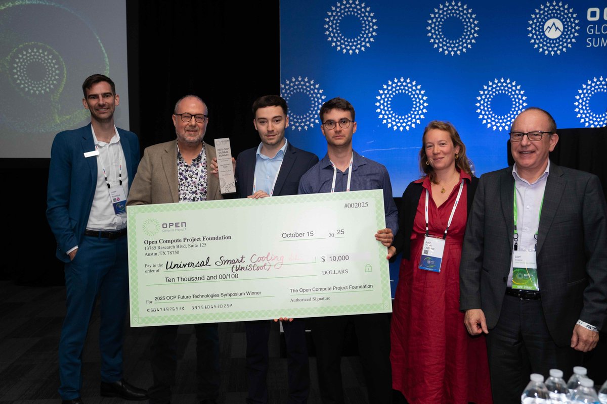 OpenComputePrj's tweet image. Congratulations to the winners of the 2025 OCP Future Technologies Symposium at the 2025 OCP Global Summit!
The OCP Future Technologies Symposium (FTS) is intended to bring to the OCP Community a forward-looking funnel of ideas and talent, with a focus on solving future problems…