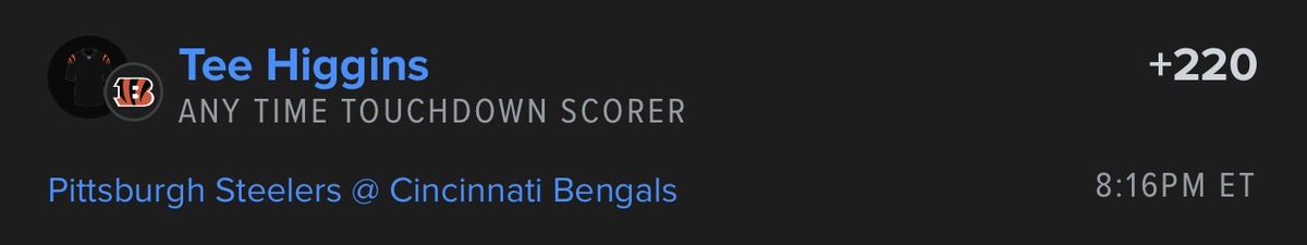 ATD🔨

🐅TEE HIGGINS +220

LIKE + RT IT UP IF RIDING WITH US🤝
$50 TO SOMEONE RIDING AFTER WE CASH💰

LFG