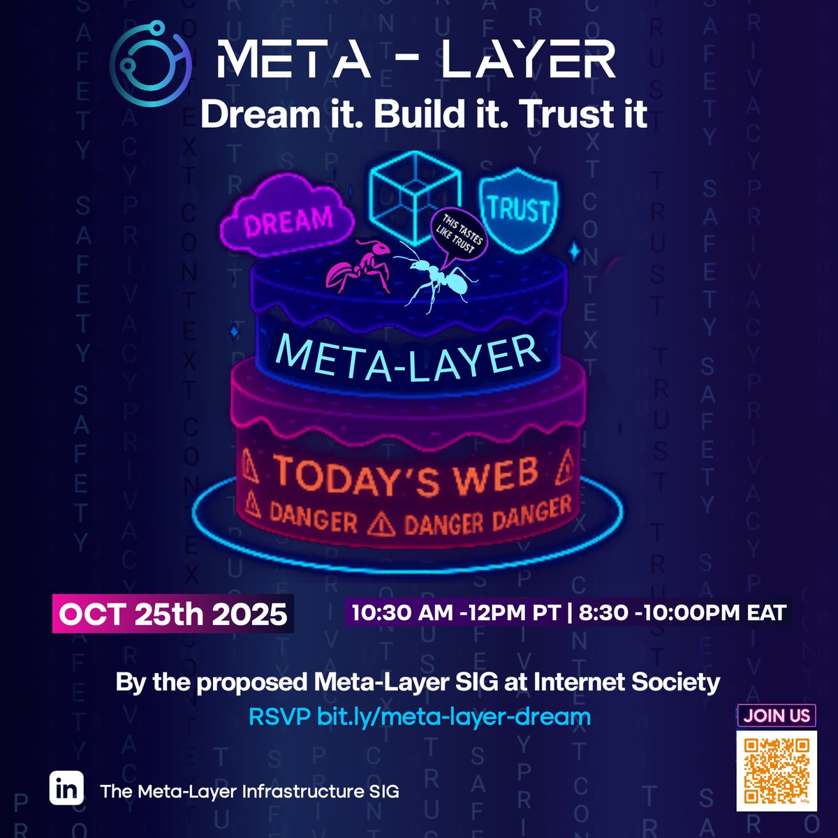 Stop building on the web.
Start building above it.

🌐 The Meta-Layer: Dream It. Build It. Trust It.

🔗 luma.com/h7n00dak