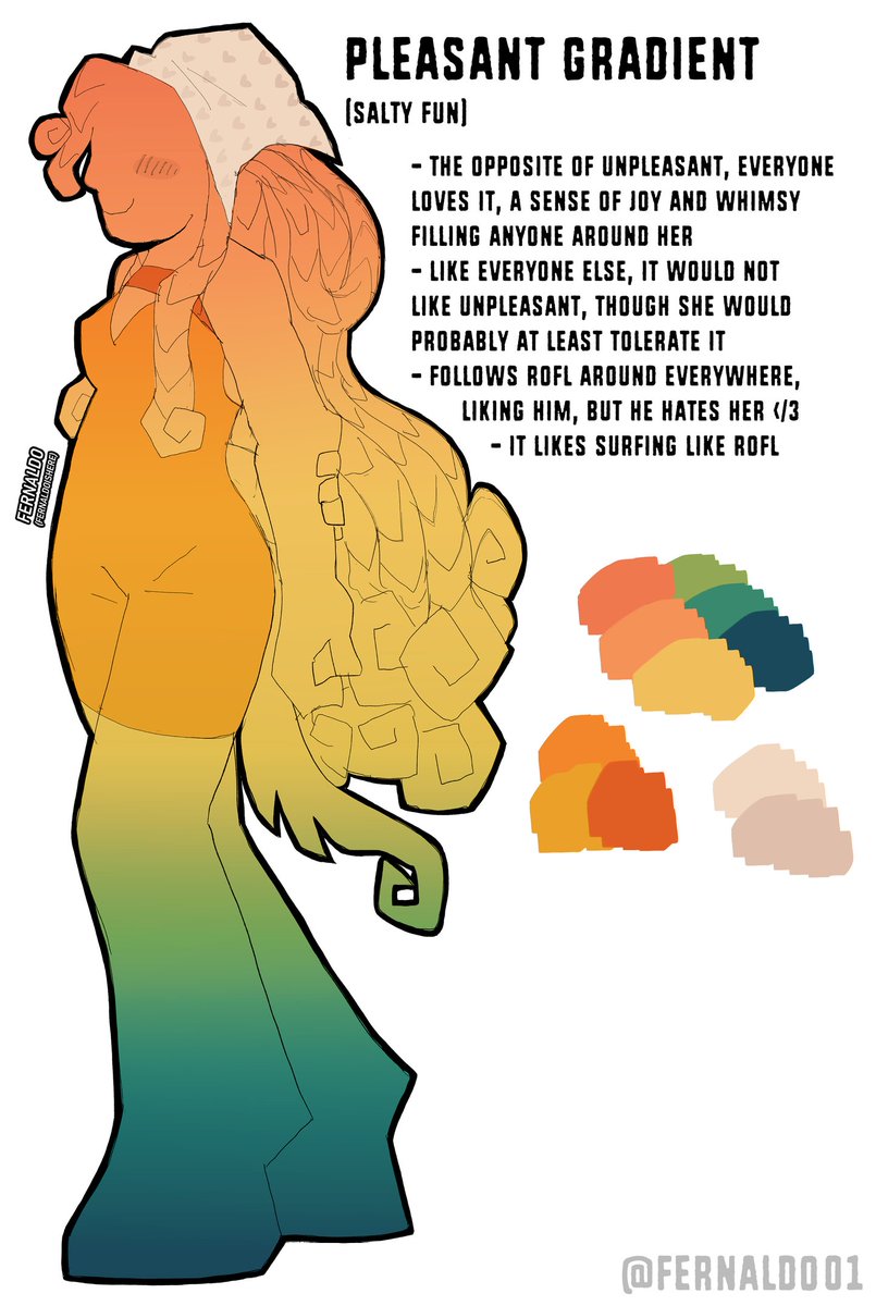 Fernaldo01's tweet image. my beautiful lady gradient (this is for the swap au, canonically she replaces unpleasant, but who cares, scenarios are funny)
they can be yuri, straight, queer, whatever you want be free
#regretevator #roblox