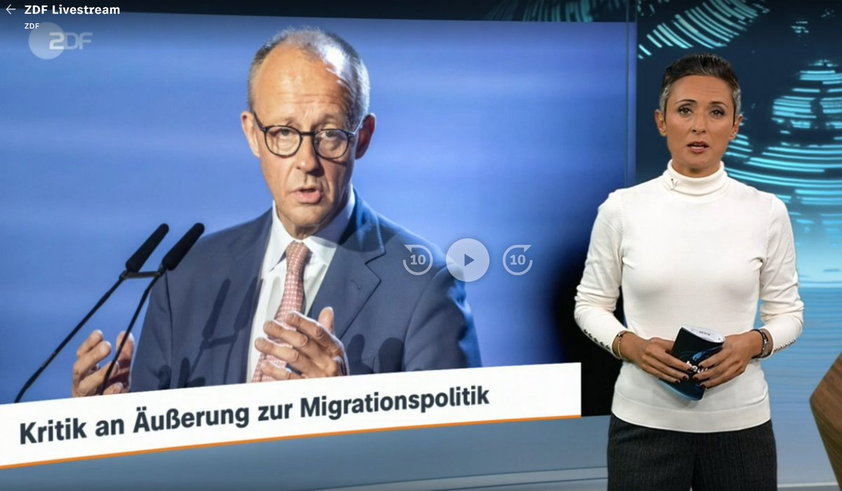 🇩🇪hat gigantische Probleme mit der von der Politik bewusst betriebenen Deindustrialisierung, dem alles zerstörendem Migrationsdesaster, einer miesen Bildungspolitik etc. aber den ZDF Nachrichten ist es wert über die #Stadtbild Aussage von Merz zu berichten. #ÖRRabschaffen