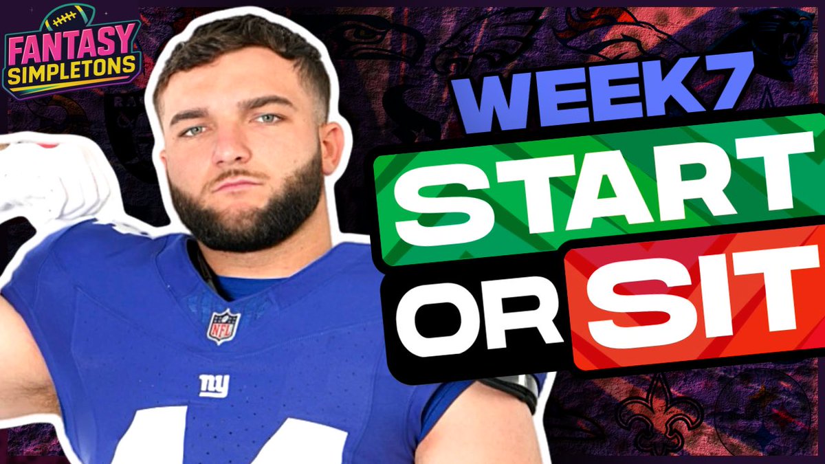FSimpletons's tweet photo. Need Help Winning your Lineup!

Like Cam Skattebo, WE GOT YOU, our (72 MINUTE) Week 7 Start/Sit Guide for EVERY Game! https://t.co/Zlv2zGWTBk via @YouTube

#FantasyFootball #fantasyfootballadvice #nfl https://t.co/naCOpVWwrY