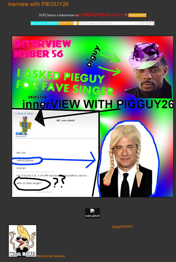 RCGM... please return to us so you can make awesome interview blogs like this again..