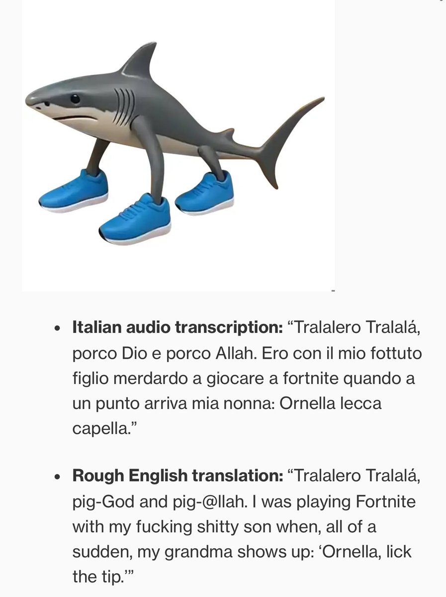 Roblox_RTC's tweet image. It isn’t in reference to Tung Tung Sahur, they are fine for non-offensive characters, but rather, they aren’t fine specifically with Tralalero Tralala’s and Bombardiro Crocodilo’s meanings upon translation.