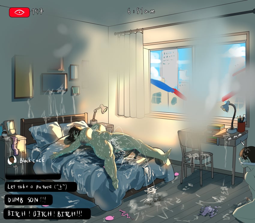 I worried when I was told to rush to my sons dorm with his exam in the morning. I didn't expect to find him tied up and his hung bully waiting for me. They kept me screaming the entire night, pounding me in every position they could think. My son missed the exam~

#LewdRP/#NSFWRP