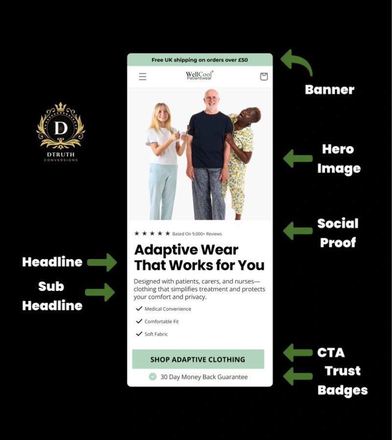 Frontend_Prince's tweet image. Labeled @figma

layout of a high converting landing page

1. Clear USP in hero
2. Social proof early
3. Problem → Solution
4. Benefits &amp;gt; Features
5. Objection handling
6. CTA in key scroll zones

#conversionrateoptimization #shopify #landingpage #cro    #replo #ecommerce