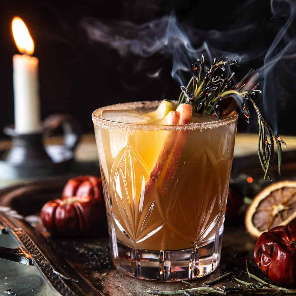 Nightmare on Bourbon Street Punch Recipe

1 ½ cup bourbon

2 cup apple cider

½ cup lemon juice

¼- ⅓ cup real maple syrupmore or less to taste

1 inch fresh ginger, grated

½ tsp cinnamon

5oz sparkling hard honeycrisp apple cider

1 apple, thinly sliced