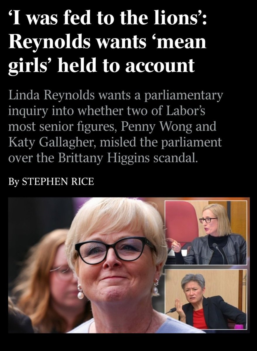 Go Linda! She's not stopping until this whole dirty cover up is dragged out into the sunlight ☀️ The mean girls decided it was a good idea to politicise a rape prior to an election and bully Senator Reynolds to the point of hospitalisation. Now we get to see what really happened.