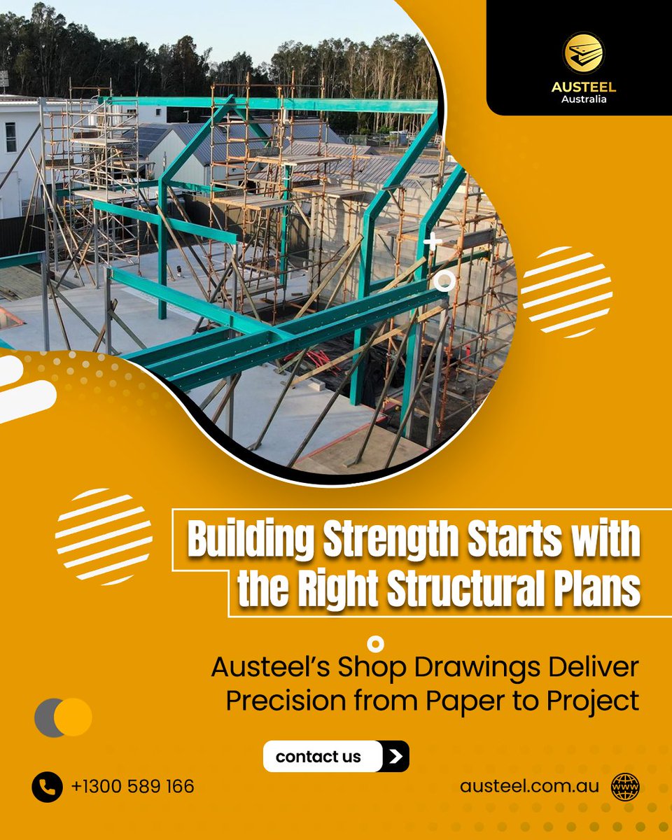 AusteelA41912's tweet image. Building strength begins with precision. Austeel’s structural shop drawings turn complex plans into flawless construction results.
#austeel #structuralshopdrawings #steelprojects #structuralplans #steelconstruction #structuralengineering #melbournestructuralsteel