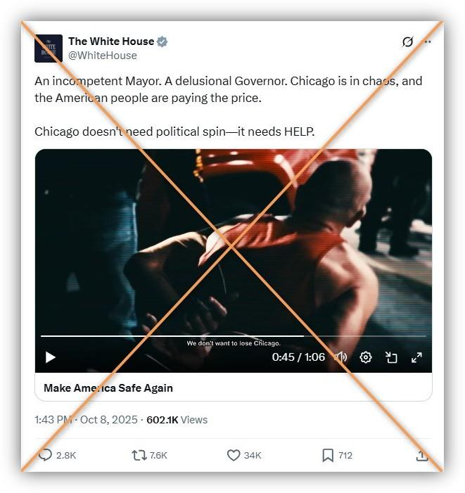 BUSTED!! Trump has been using videos of crime in South Carolina, Florida, and Texas as false pretense to federalize the National Guard and send them to Chicago. Bush lied us into war in Iraq. Trump's lying us to the brink of Civil War.