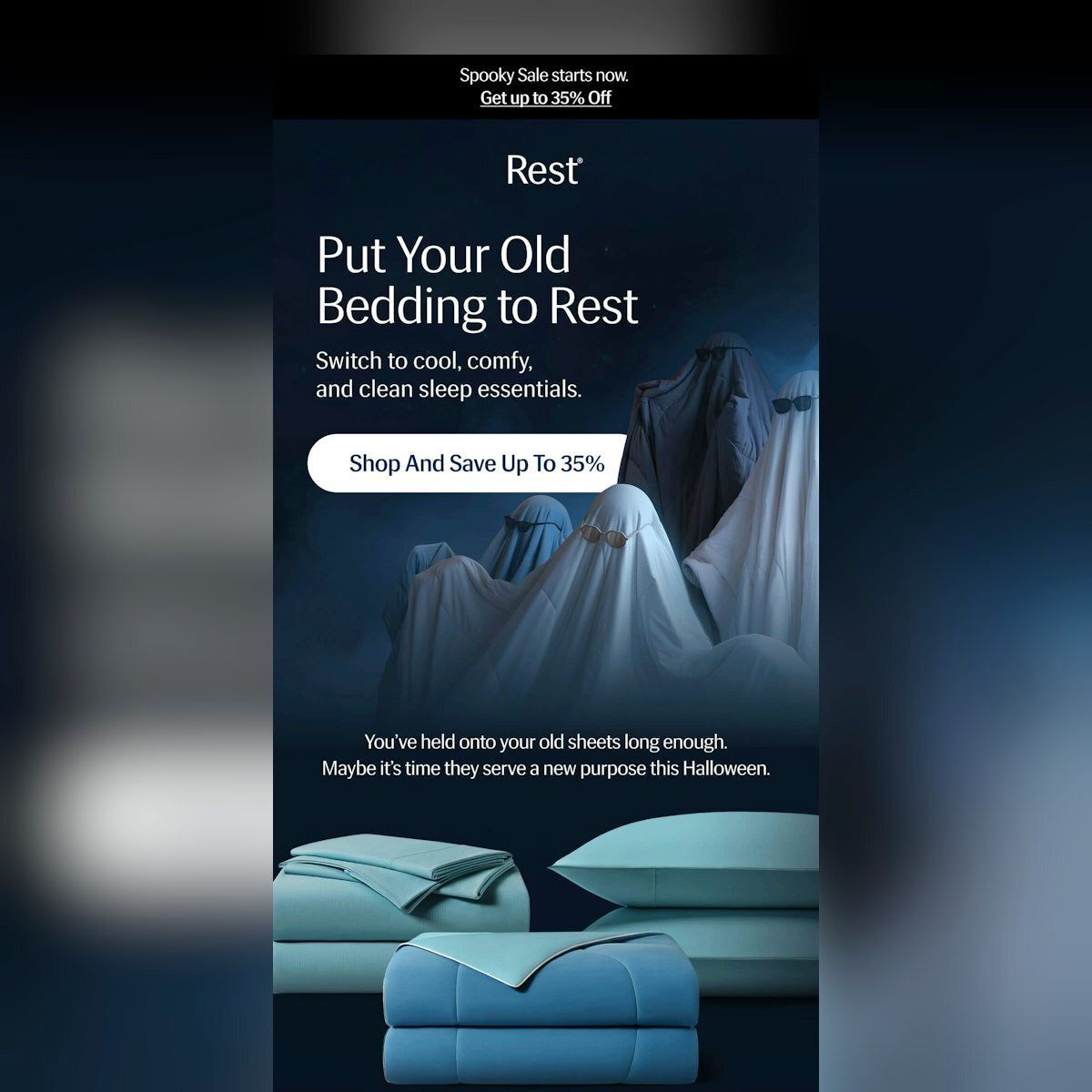 emaillove's tweet image. Embracing the Halloween spirit with old bedding turned into ghost costumes! 🎃 This unique approach makes the product stand out and the seasonal deal more exciting than your average sale. #SpookySavings