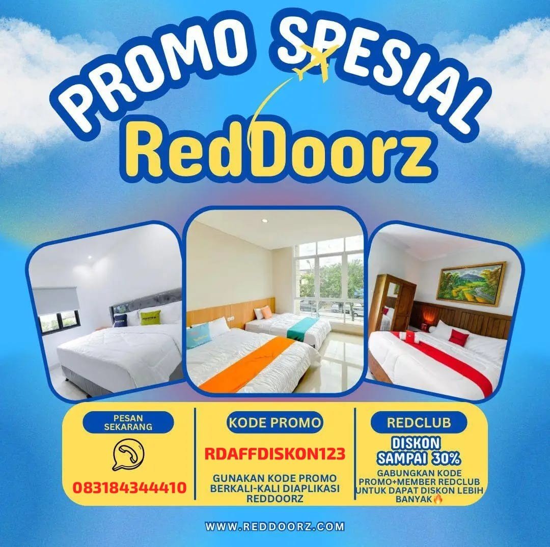 riska_reddoorz's tweet photo. Promo Penginapan, Diskon sampai 30%!
Buka aplikasi RedDoorz sekarang, pakai kode promo RDAFFDISKON123. Bisa dipakai berkali-kali pakai untuk seluruh properti RedDoorz di Indonesia!
#RedDoorz #DiskonHotel #StaycationHemat #BookingHotel #PromoLiburan #TravelMurah #Viral https://t.co/jPBG5ktJiG