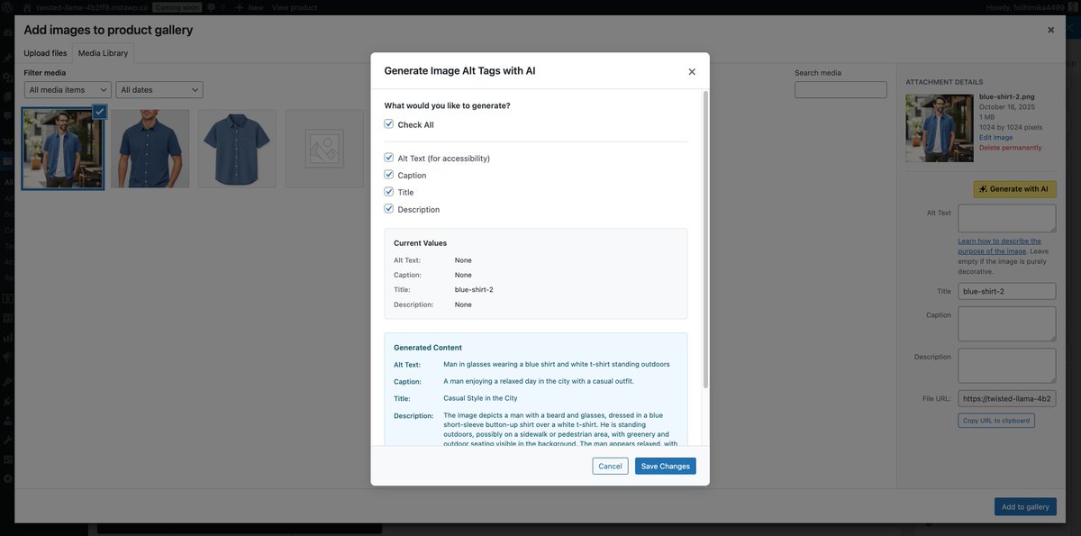 jkohlbach's tweet image. Coming soon to @storeagentai for #WooCommerce :)

Fully context aware about the product, generates SEO friendly amazing alt tags and captions at the click of a button.