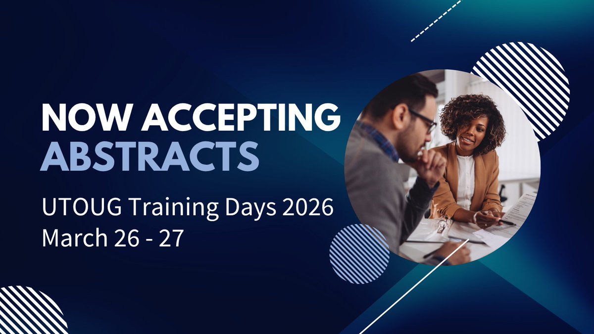 We would love for you to join us at UTOUG Training Days 2026 as either a speaker or an attendee. Speakers can submit an abstract for consideration NOW! Attendees, we will open registration SOON! More information on the conference can be found here utoug.org
#oracle