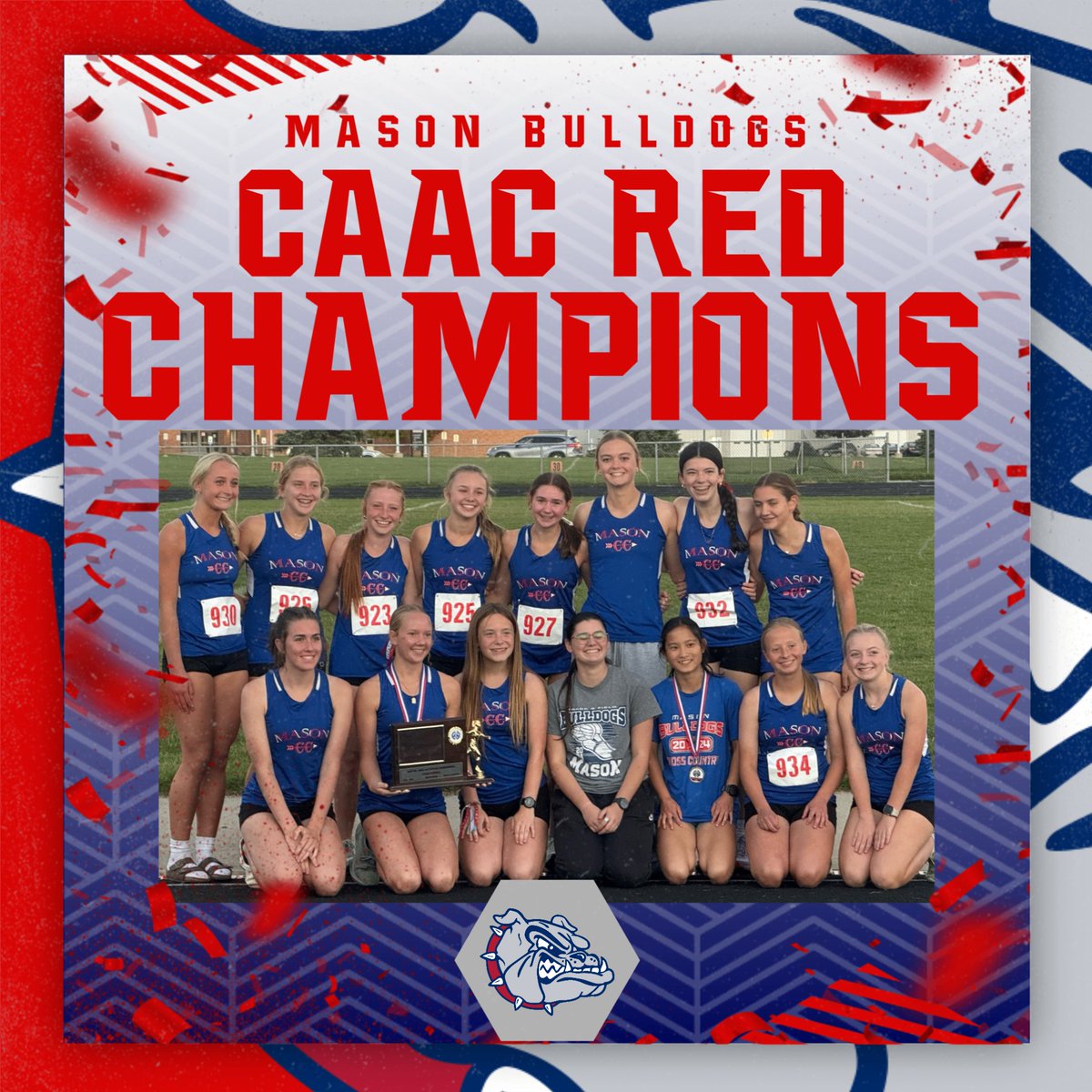 Mason_Bulldogs's tweet image. Congrats to Girls Cross Country on their CAAC Red championship! Go Bulldogs!