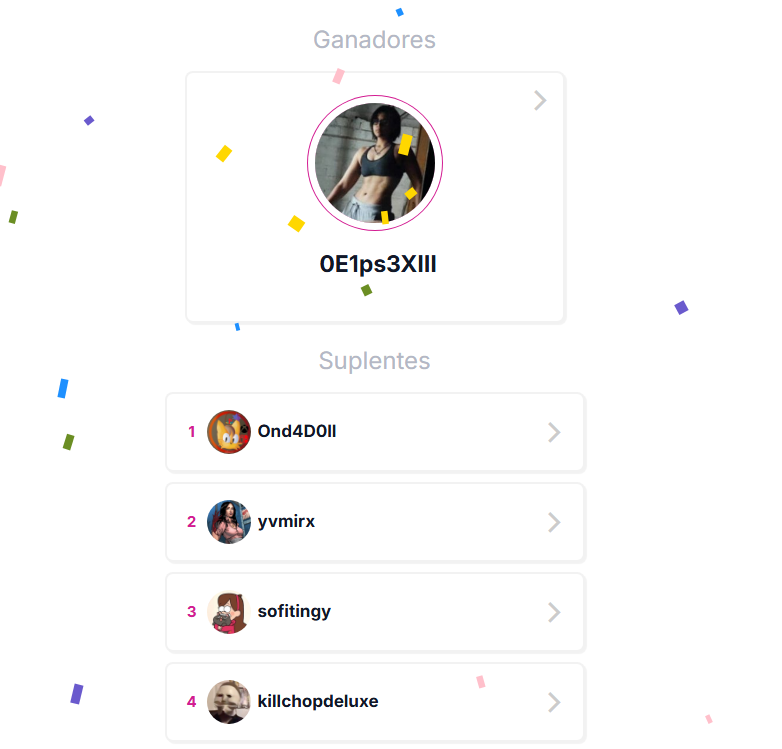 Y LA GANADORA ES...
<a href="/0E1ps3XIII/">Mukka El Puercoespinazo</a> 
FELICIDADES!!!!