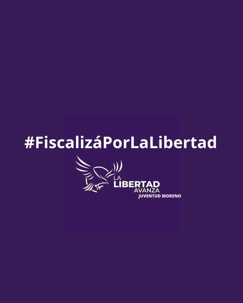 #FiscalizáPorLaLibertad
Si sos del Municipio de Moreno y querés Fiscalizar en las Elecciones del 26 de Octubre mándame mensaje.
La Libertad avanza o Argentina Retrocede.
<a href="/JMilei/">Javier Milei</a> <a href="/LLAMorenoPBA/">LLA Moreno</a>
